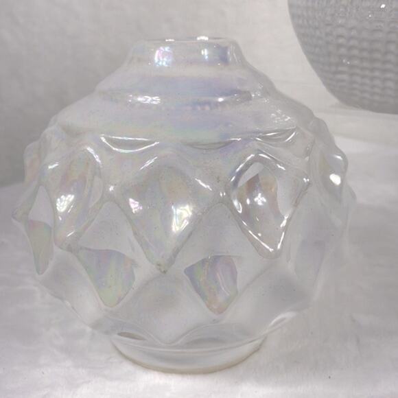 Set of Reflective Glossy Pearl Textured Vases Pottery Minimalist Neutral Decor - Picture 3 of 12